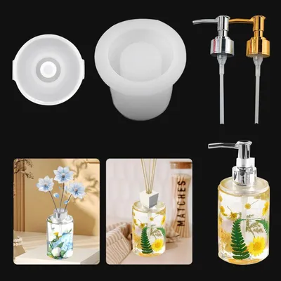 Produktbild von Epoxidharz Formen Set mit 2 Pumpspendern, Silikon Gießharz Molds für Seife & Lotionspender, DIY Harz Zubehör