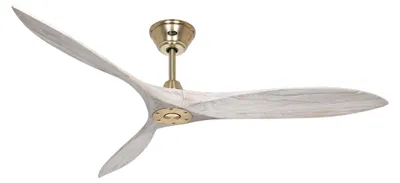 Obrázek produktu pro Energeticky úsporný stropní ventilátor s dálkovým ovládáním Eco Airscrew 152 cm kartáčovaná mosaz / kartáčovaná bílá