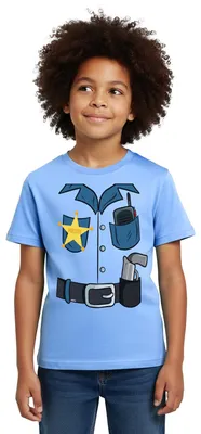 Produktbild von Spreadshirt Polizei Kostüm Karneval Fasching Kinder T-Shirt, 110/116 (5-6 Jahre), Himmelblau