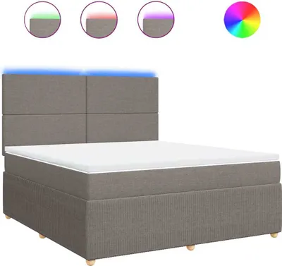 Produktbild von vidaXL Boxspringbett mit Matratze Taupe 180x200 cm Stoff