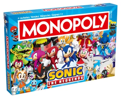 Zdjęcie produktu dla Winning Moves Monopoly Sonic (wersja francuska) – gra planszowa, od 8 lat