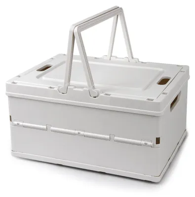 Faltbare Aufbewahrungsbox aus Kunststoff, 34,6x24,4x18,5 cm, weiß