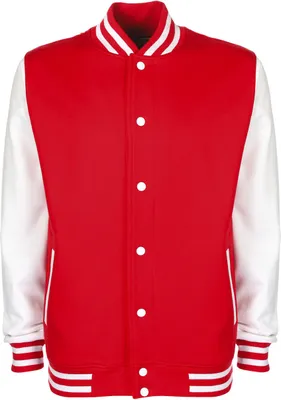 Produktbild von FDM Uni College Jacke Sweatshirt Sweater Pulli Pullover langarm, Größe:M, Farbe:Fire Red/White
