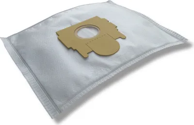 A vacuum cleaner bag is shown on a white background.