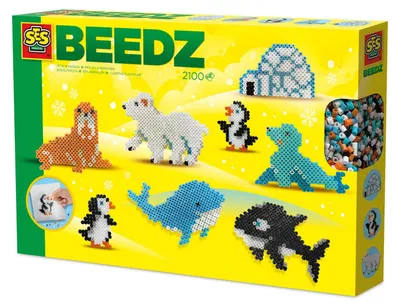 Produktbild von Beedz Bügelperlen Set 2100 Stück Kunststoff Mehrfarbig Polartiere