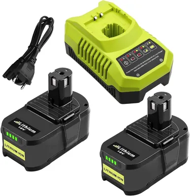 2x 5,5 Ah 18 V Akku + 3 A Ladegerät, LED-Anzeige