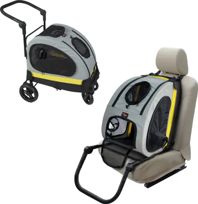 Obrázek produktu pro Cestovní vozík pro zvířata, autosedačka 2 v 1, skládací konstrukce, šedá, S