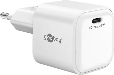 Image de Goobay USB-C PD GaN chargeur rapide Nano 20 W blanc