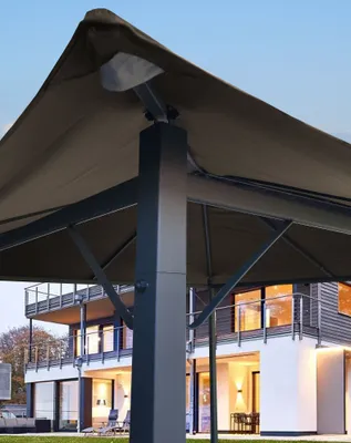 Produktbild von Metall Garten Pavillon Nizza 3x4m Partyzelt Taupe / Beigegrau RAL 7006