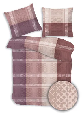 Produktbild von Dobnig Bettwäsche Flanell - Karo 200 x 200 cm aubergine Karo, aubergine, rosa