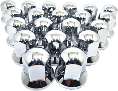 Productafbeelding van 100 x 32 mm Wieldoppen, wielmoerdoppen, chroom,kunststof, SW32, voor vrachtwagen, aanhanger