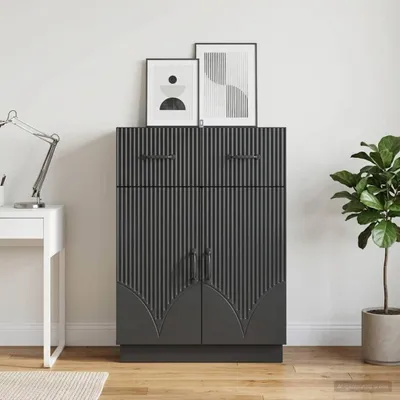 Produktbild von vidaXL Sideboard Schwarz 66 x 34,5 x 87 cm Holzwerkstoff