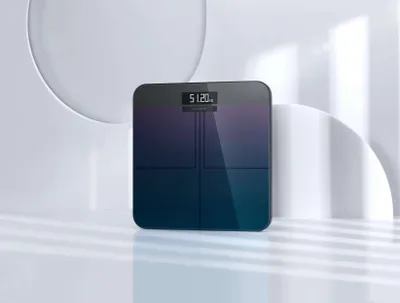 Produktbild von Amazfit Smart Scale, Elektronische Personenwaage, 50 g, Navy, Violett, Quadratisch, LCD, 8,64 cm (3.4")