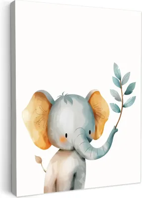 Produktbild von Wanddeko 30x40 cm - Kinder - Elefant, Deko, Deko Wohnzimmer, Bilder, Wanddeko