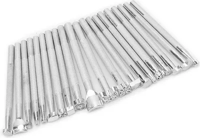 Image de Ensemble de 20 poinçons à formes multiples pour le travail artisanal du cuir