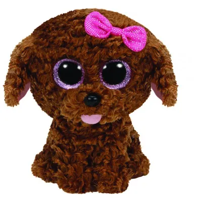 Zdjęcie produktu dla Maddie - brązowy pies z kokardą, 15 cm