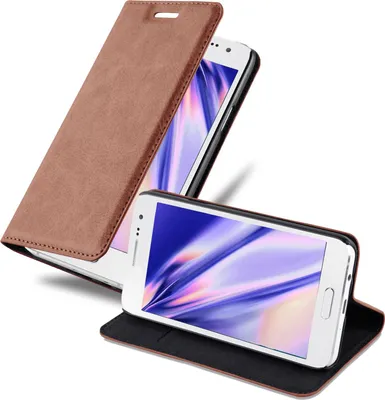 Produktbild von Cadorabo Hülle für Samsung Galaxy A3 2015 Schutz Hülle in Braun Handyhülle Etui Case Cover Magnetverschluss