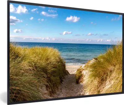 Produktbild von MuchoWow® MuchoWow® Gerahmtes Poster Strand - Wolken - Deutschland 60x40 cm - Poster mit zchwarzem Bilderrahmen - Printing - Wanddeko Schlafzimmer