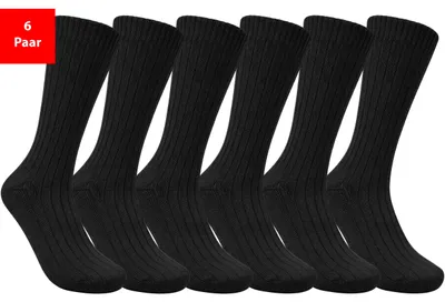 Produktbild von Norwegersocken mit Wolle 3–6 Paar für Damen & Herren Winter Thermo Wollsocken Socken - Anthrazit 39-42 6 Paar