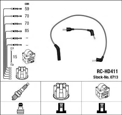 Produktbild von NGK 0713 Zündkabelsatz Zündleitungssatz für HYUNDAI SONATA III (Y-3) SONATA II (Y-2)
