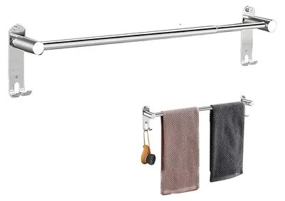Immagine prodotto di Omgoods - Porta asciugamani estensibile in acciaio inossidabile, da 43 a 76 cm