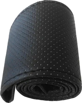 Obrázek produktu pro Univerzální kryt volantu auta Ruční šití Perforovaný kožený kryt volantu z mikrovlákna pro průměr 38 cm černý