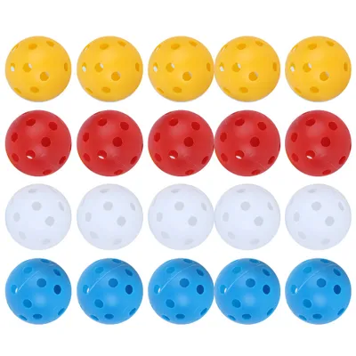 Zdjęcie produktu dla 20szt Mieszane kolory Plastikowe piłeczki golfowe do treningu aerobowego Akcesoria do gry w golfa w hali sportowej