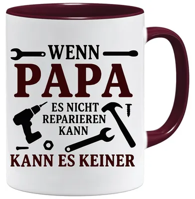 Kaffeetasse 'Wenn Papa es nicht reparieren kann' 350 ml Keramik