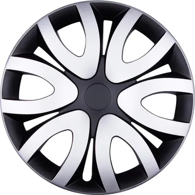 Immagine prodotto di 4x coprimozzo PREMIUM DESIGN copriruota "Mika" 15 INCH #56 in nero argento
