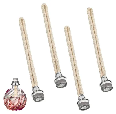 Katalytische Lamplonten, 4 Stück, 17 cm, Ersatzdocht, silber
