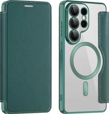 Immagine prodotto di Custodia MagSafe per Samsung Galaxy S26 Ultra 5G in Pelle finta con protezione RFID, verde