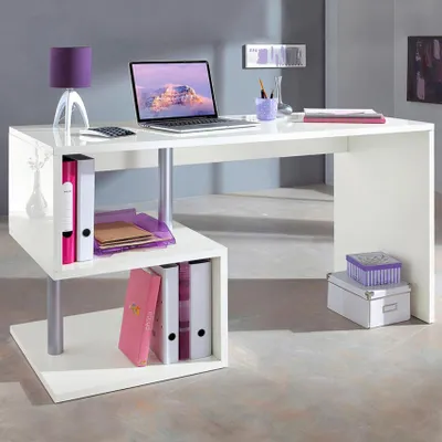 Produktbild von Moderne Schreibtisch Büro/Arbeitszimmer 140x60 Weiß Bolg