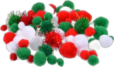 Produktbild von Flauschige Plüsch Pompons 80 Stück 1-2,5 cm farblich sortiert für DIY-Set