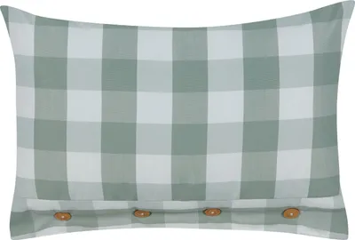 Obrázok produktu pre BELIANI Dekoratívny vankúš mätová zelená tkanina 40 x 60 cm károvaný vzor štýl chaty textil doplnky
