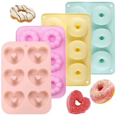 Produktbild von Silikon Backform Donuts 4er Set, Kuchenform für Muffins, Kekse