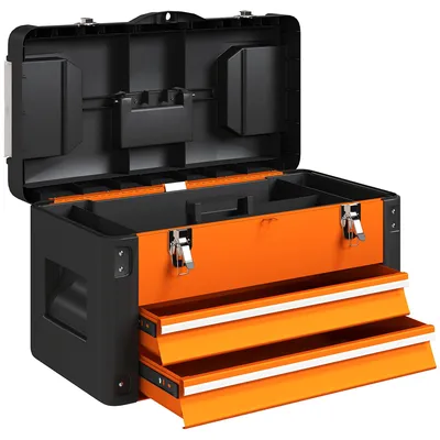 Productafbeelding van HOMCOM gereedschapskist, 49,7 x 25,3 x 28,9 cm. Gereedschapskist met lade