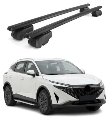 Image de Barres de toit Transversales pour Nissan Qashqai J12 2021-2026 Aluminium Noir 2x, Image générée par une IA
