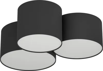 Produktbild von EGLO Deckenlampe Pastore 2, 3 flammige Deckenleuchte, Wohnzimmerlampe aus Textil in Schwarz, Weiß, Schlafzimmerlampe, Flurlampe Decke mit E27 Fassung