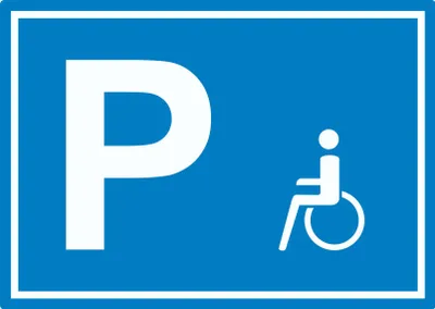 Produktbild von Behinderten Parkplatz Aufkleber waagerecht A5 (148x210mm)