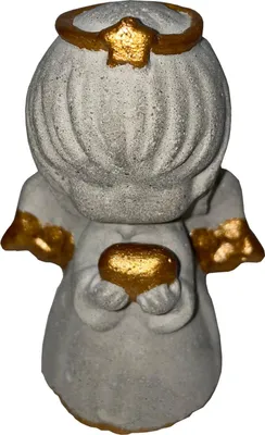 Produktbild von Betonfigur Gold-Engel - handgefertigte Dekoration für Garten und Haus