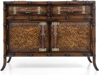 Obrázek produktu pro Casa Padrino příborník ve vintage stylu hnědý 114 x 50 x v. 80 cm - Skříňka z masivu se 2 zásuvkami a 2 dvířky - Nábytek z masivu - Nábytek ve vintage stylu - nábytek