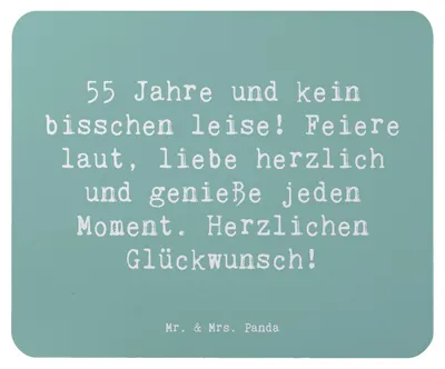 Produktbild von Mr. & Mrs. Panda Mousepad Spruch 55. Geburtstag - Meeresbrise - Geschenk, Glückwunsch, laptop, kein bisschen leise, Mauspad, Mouse Pad, Happy Birthday, Lebensfreude, pc