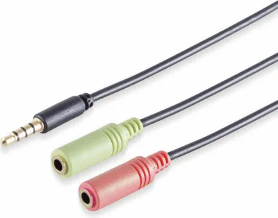Produktbild von S/CONN maximum connectivity Headset Y-Adapter, TRRS Stecker, 3,5mm, CTIA (14-05041)