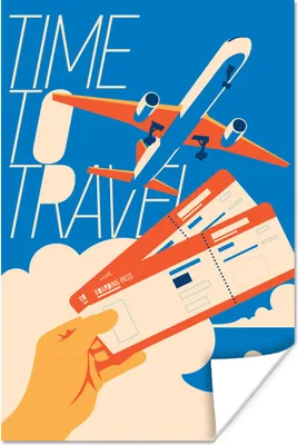 Produktbild von MuchoWow® Poster Flugzeug - Urlaub - Zitat 120x180 cm - Kunstposter