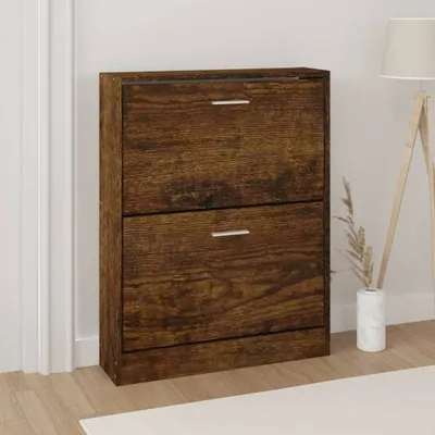 Produktbild von "2024"cloris Schuhschrank Räuchereiche 59x17x81 cm Holzwerkstoff - Schuhregale CHY30142949