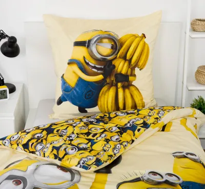 Produktbild von Herding Minions Bettwäsche 135x200cm Renforcé Bettwäsche 80/80+135/200 cm