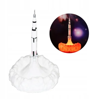 Produktbild von Rocket Space Shuttle Nachtlampe Für Kinderzimmer Stehend Usb