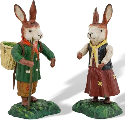 Produktbild von Hasenpaar Hasen Osterhase Hase Eisen 23cm Antik-Stil