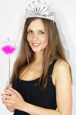 Produktbild von Diadem mit Brautschleier zum Junggesellenabschied für Damen