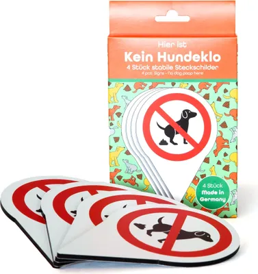 Produktbild von AllesKlaro® - 4 Stk. Set - Hier Kein Hundeklo - Steckschilder - 4 mm Alu Verbundplatte